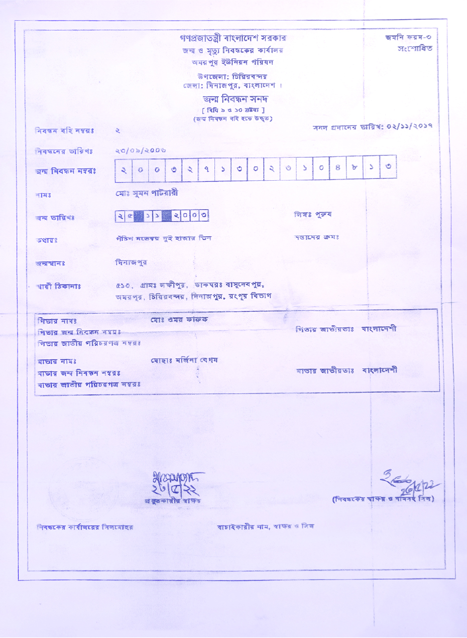 Image of মো: সুমন পাটয়ারী